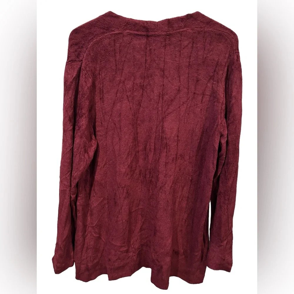 J.‎ JILL WEAREVER COLLECTION soft red Sweater Large Chenille V-Neck cabin cozy - Picture 3 of 9